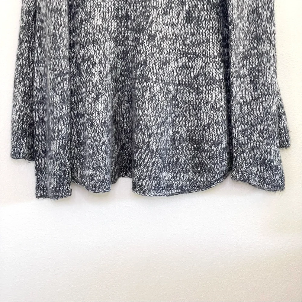Wooden Ships Mohair Wool Blend Marled Knit Open Front Cardigan Sweater Grey S/M
